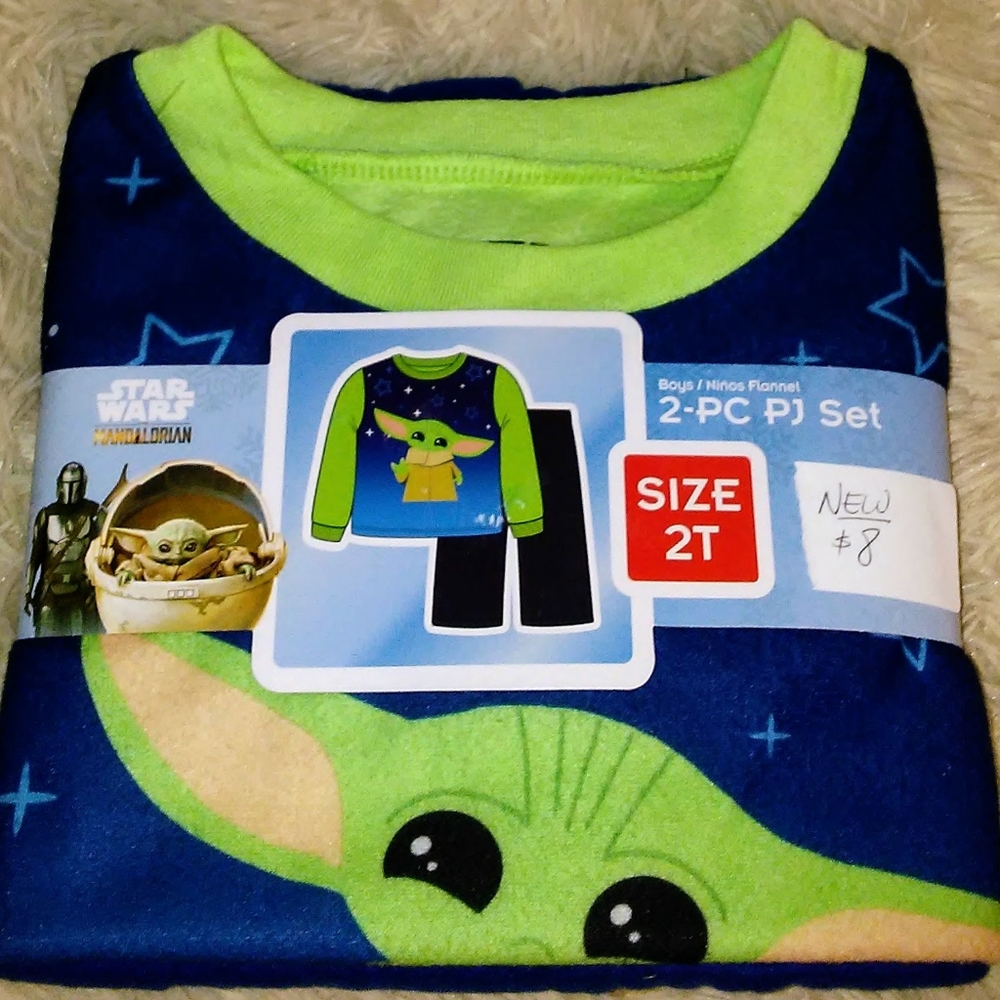 Boy's 2pc "Star Wars" Blue Long Sleeve Printed Top and Matching Pants Pajama Set